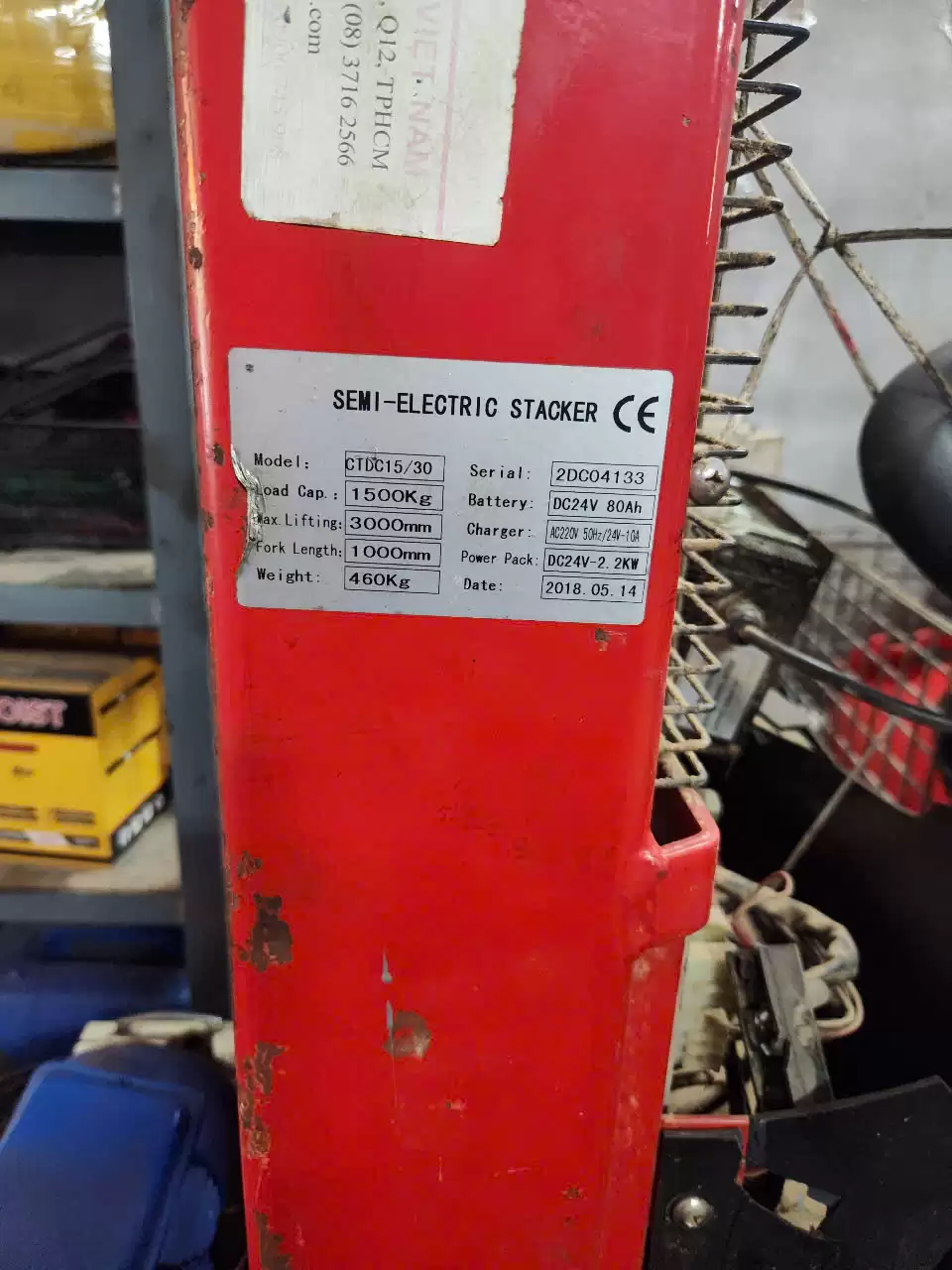 중고 SEMI – ELECTRIC 스태커 (STACKER) 1.5톤