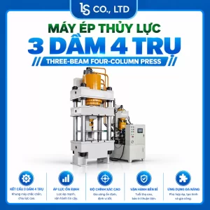 Máy Ép Thủy Lực 3 Dầm 4 Trụ Công Nghiệp